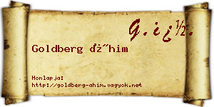 Goldberg Áhim névjegykártya